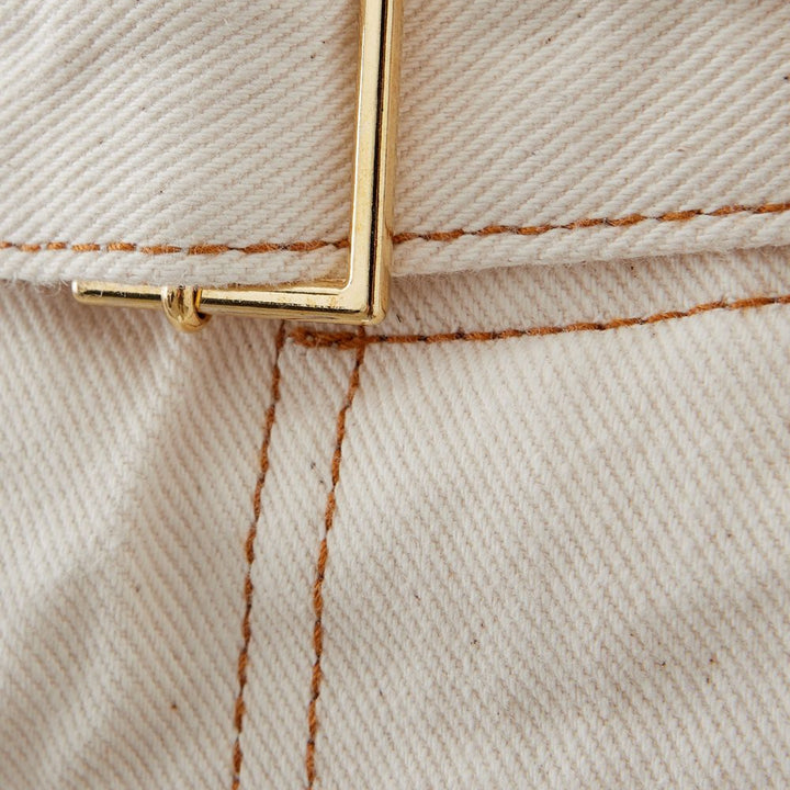 Emporio Armani Loose Fit Ivory Denim with Belt