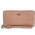 COACH (C3441) Long Faded Blush Crossgrain Leather Zip Around Wristlet Wallet