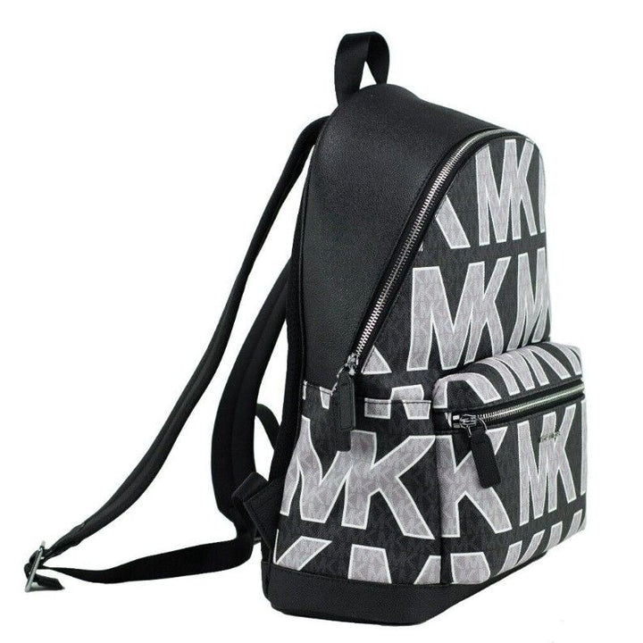 Michael Kors Cooper Black Signature PVC Graphic Logo Backpack Bookbag Bag