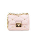 Michael Kors Serena Small Smooth Pink Vegan Leather Studded Flap Crossbody Bag