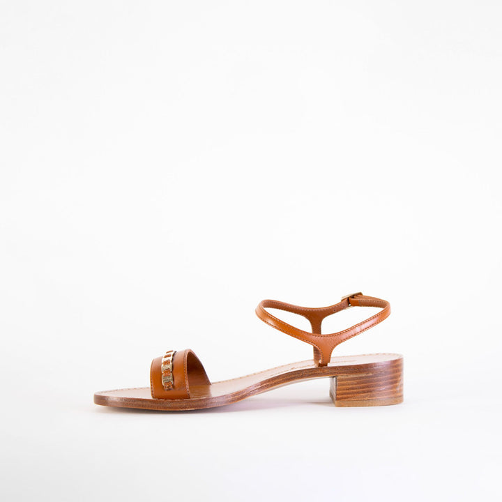 Salvatore Ferragamo Brown Leather Tremiti Sandals