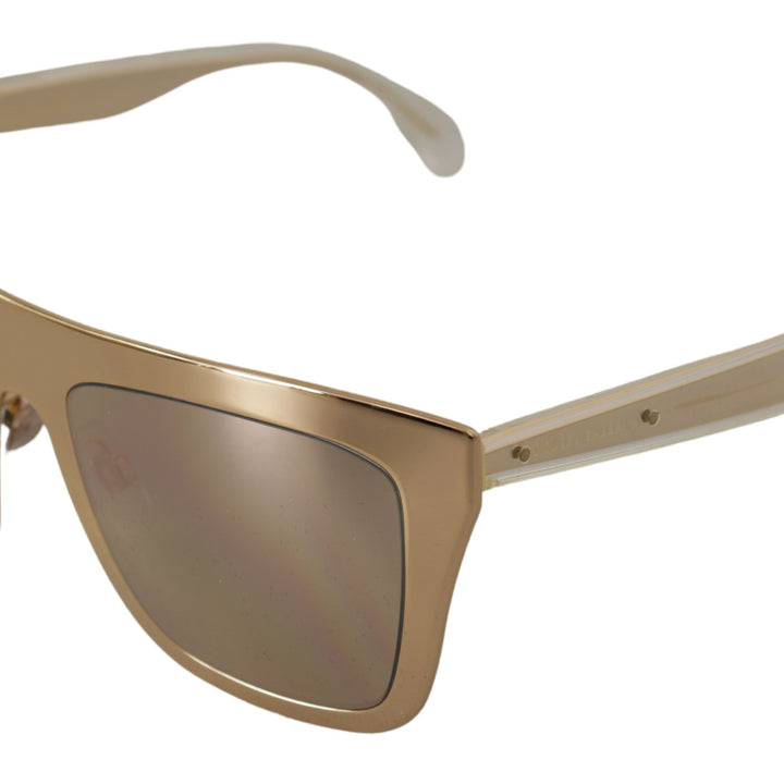 Dolce & Gabbana Gold Plated Metal Mirrored Limited Sunglasses