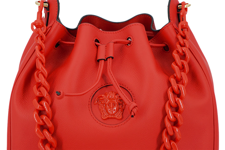 Versace Red Calf leather Hobo Shoulder and Handbag