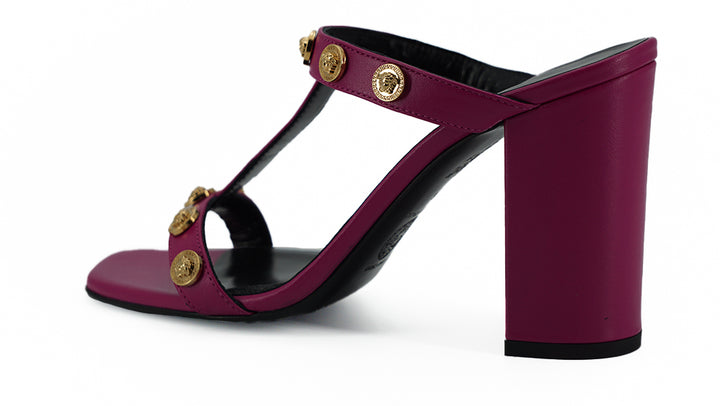 Versace Purple Calf Leather High Heel Sandals