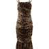 Dolce & Gabbana Brown Leopard Print Ruched Midi Dress