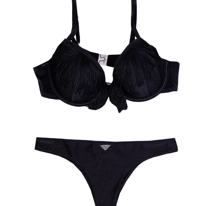 Emporio Armani Underwire Bikini Triangle Bikini with Fringes