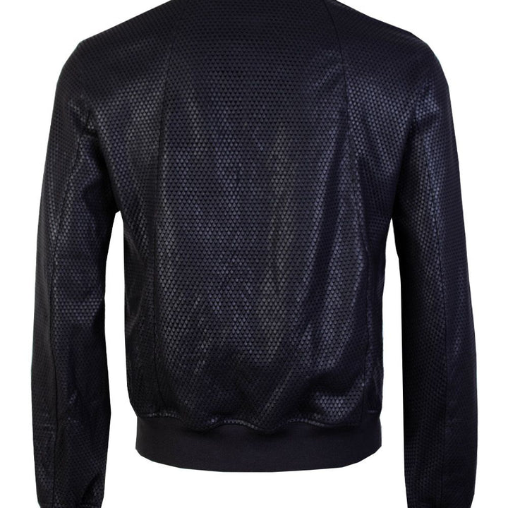 Emporio Armani Black Eco Leather Bomber Jacket