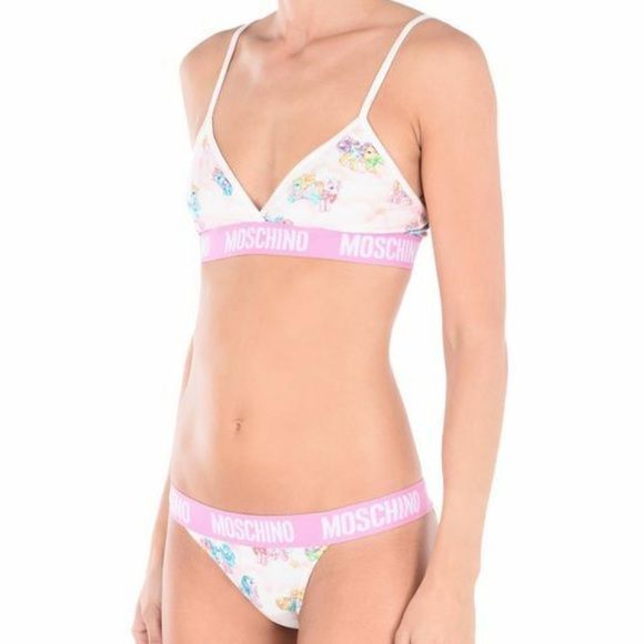 Moschino White My Little Pony Bra Briefs Set Two Piece Bikini