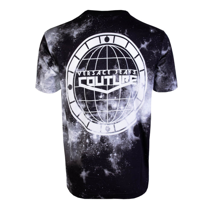 Versace Jeans Black Cotton 'Space' Printed T-Shirt