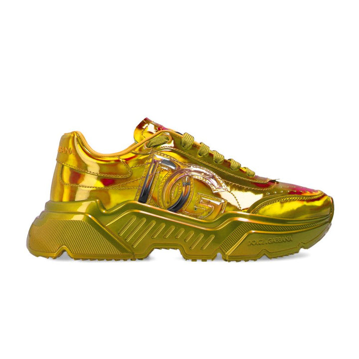 Dolce & Gabbana Yellow Leather Di Calfskin Sneaker