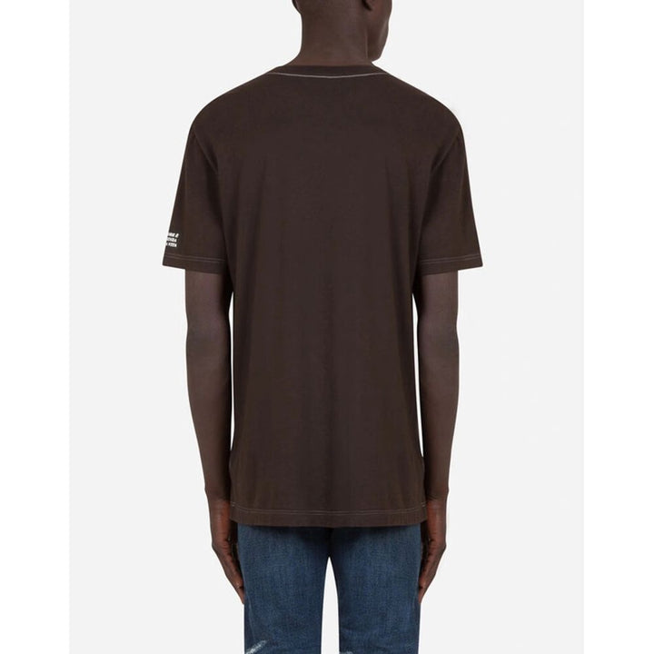 Dolce & Gabbana Brown Cotton T-Shirt