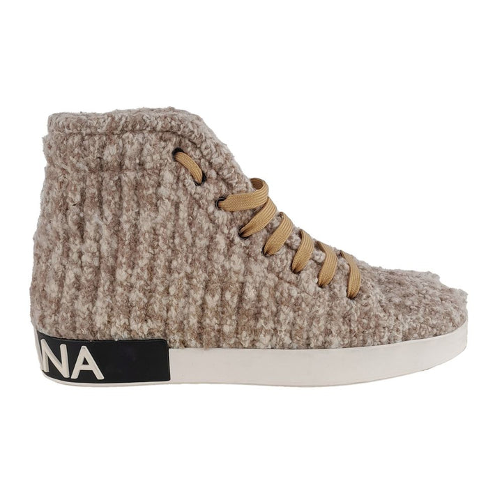 Dolce & Gabbana Beige Wool Sneaker