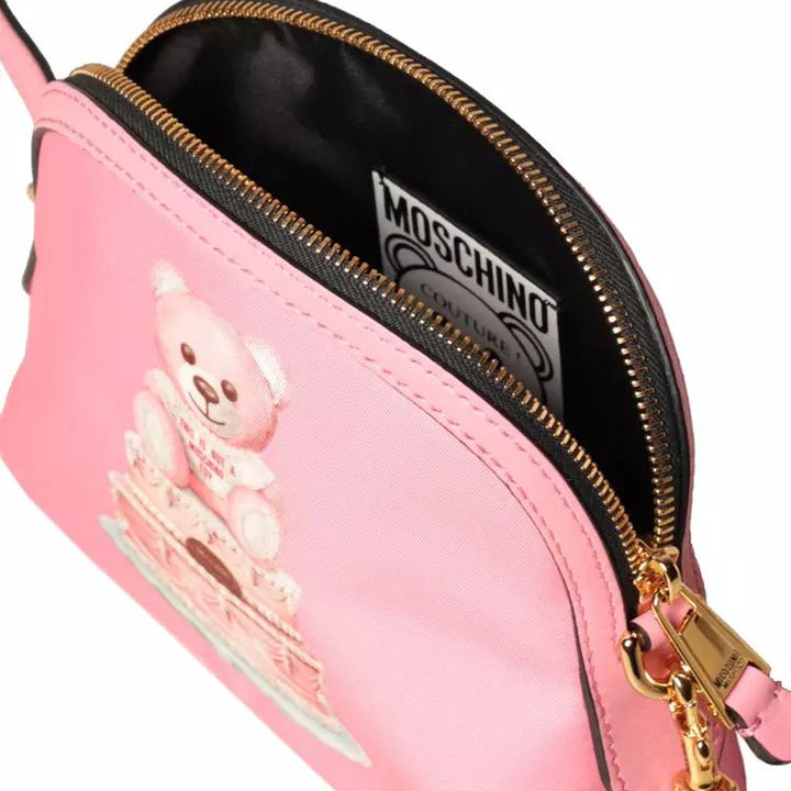 Moschino Couture Pink Nylon Clutch Bag