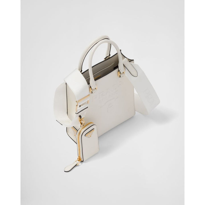 Prada White Leather Crossbody Bag