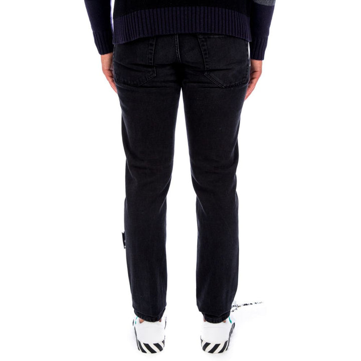 Off-White Black Cotton Jeans & Pant