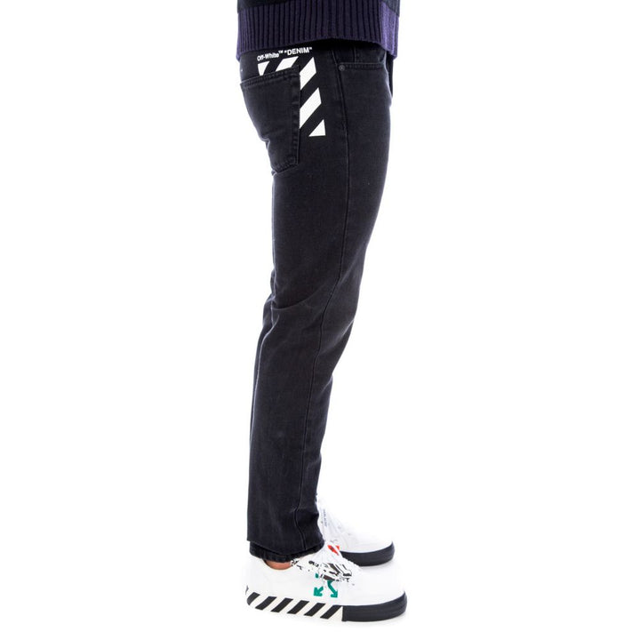 Off-White Black Cotton Jeans & Pant