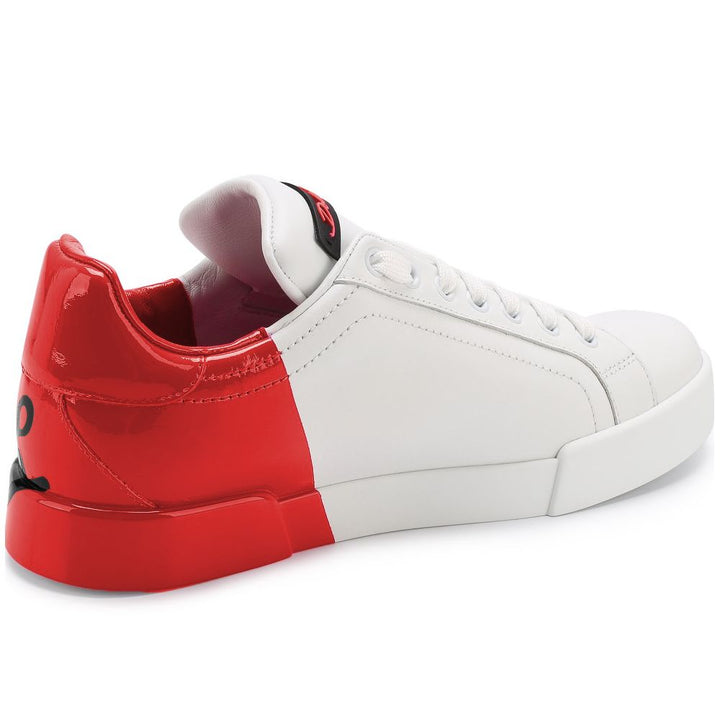 Dolce & Gabbana Red Leather Di Calfskin Sneaker