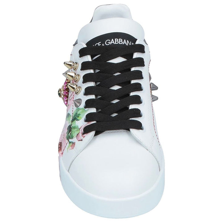 Dolce & Gabbana White Leather Di Calfskin Sneaker