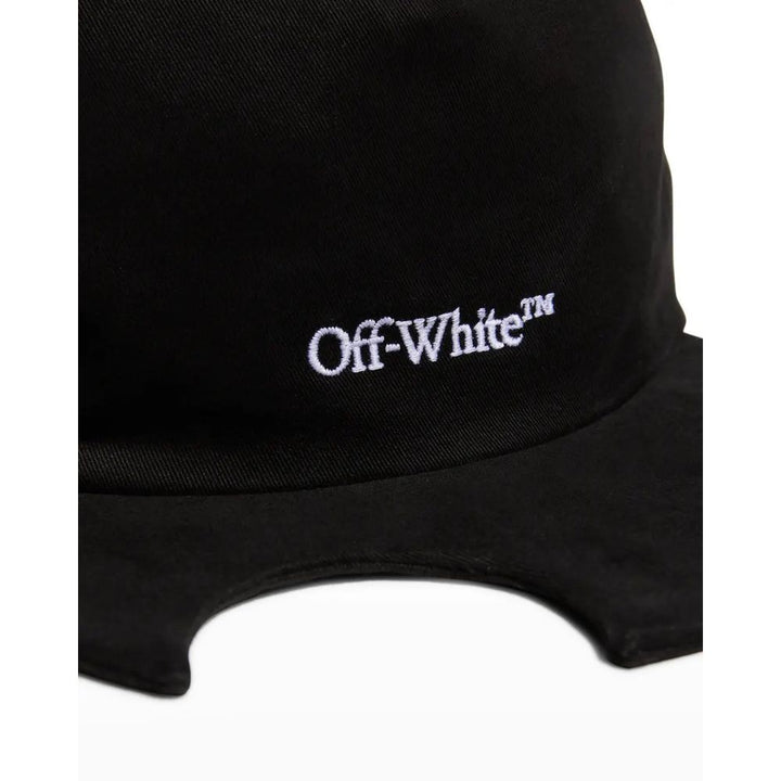 Off-White Black Cotton Hats & Cap