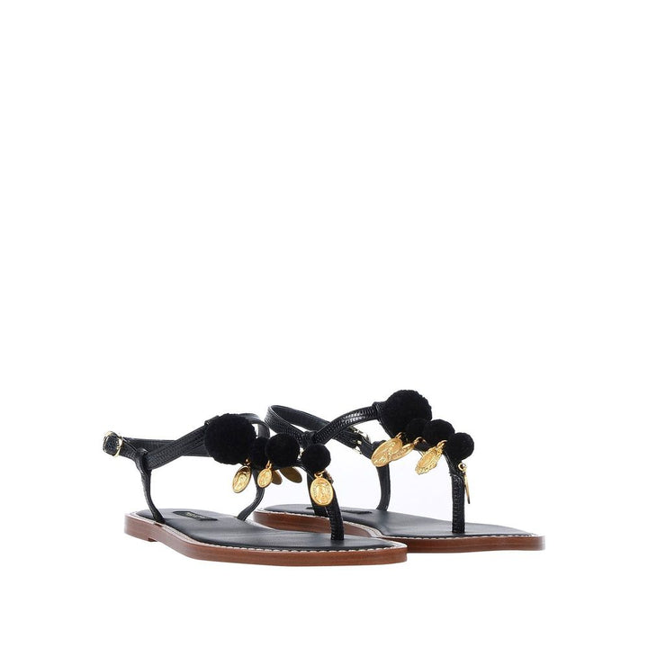 Dolce & Gabbana Black Leather Sandal