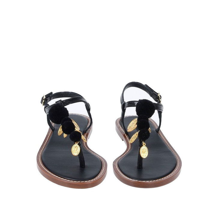 Dolce & Gabbana Black Leather Sandal