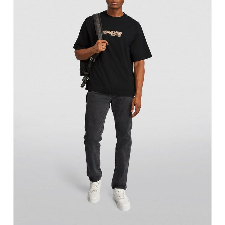 Off-White Off-White Rhinestone Cotton Tee - Black