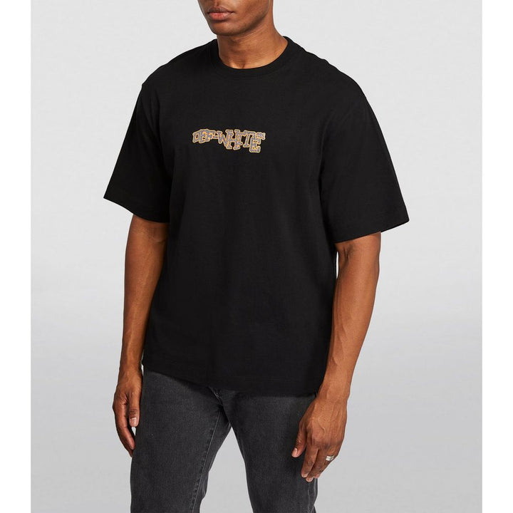 Off-White Off-White Rhinestone Cotton Tee - Black