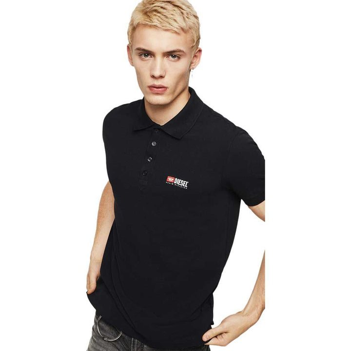 Diesel Black Cotton Polo Shirt