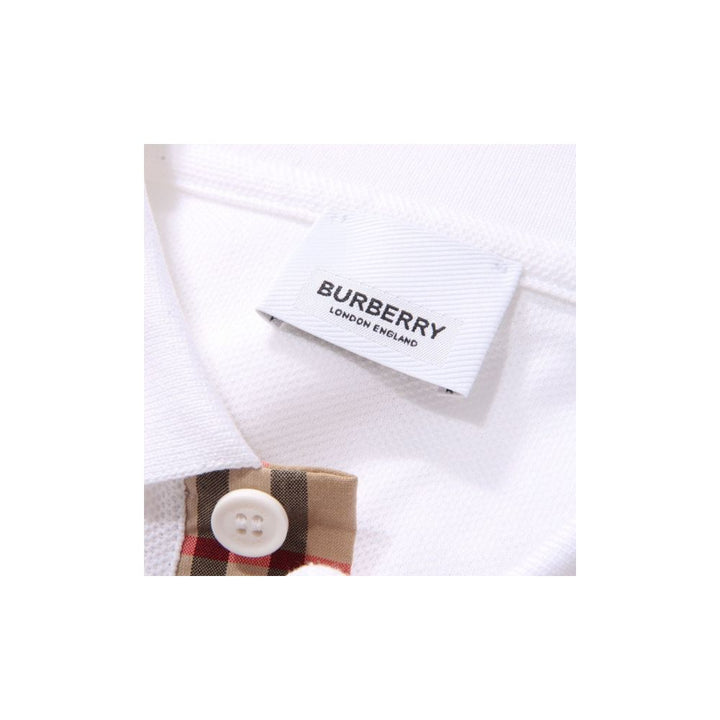 Burberry White Cotton Polo Shirt