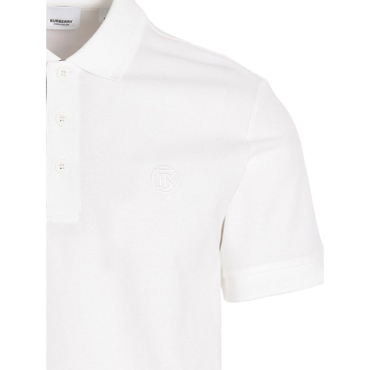 Burberry White Cotton Polo Shirt