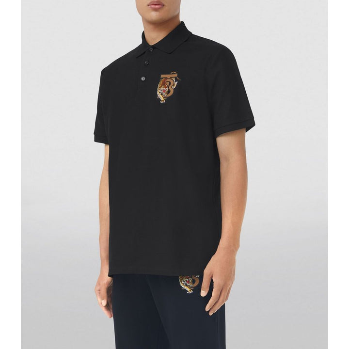 Burberry Black Cotton Polo Shirt