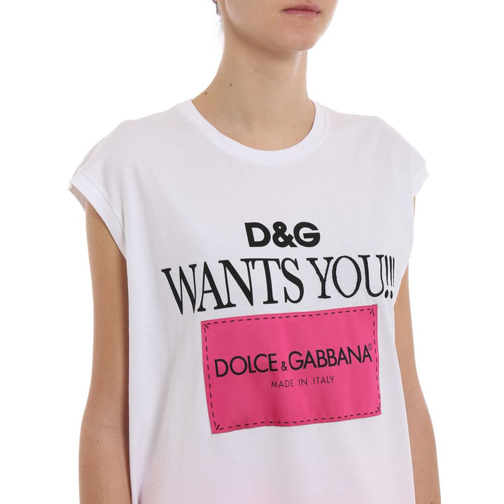 Dolce & Gabbana White Cotton Tops & T-Shirt