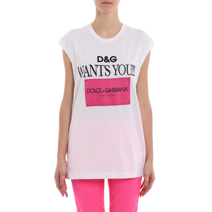 Dolce & Gabbana White Cotton Tops & T-Shirt