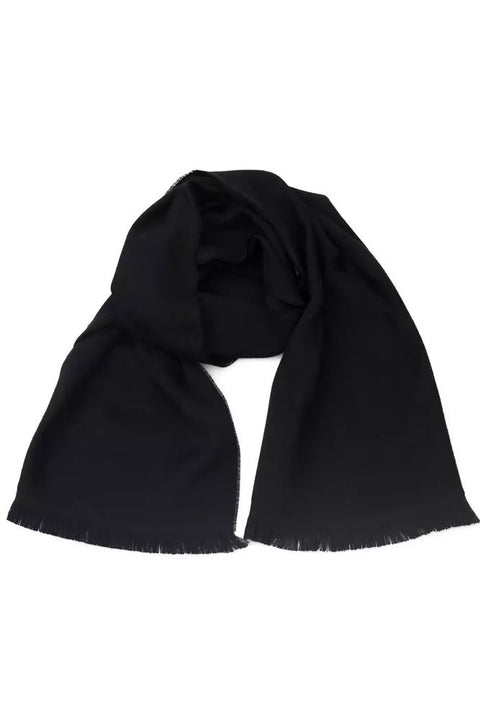 Philipp Plein Black Wool Scarf