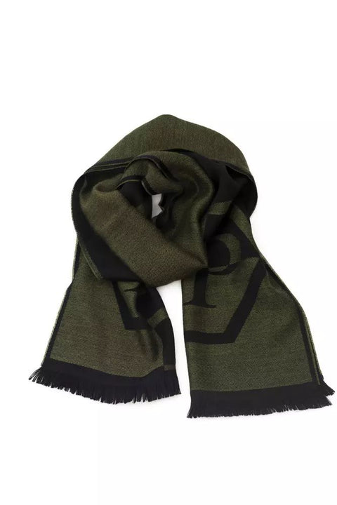 Philipp Plein Green Wool Scarf