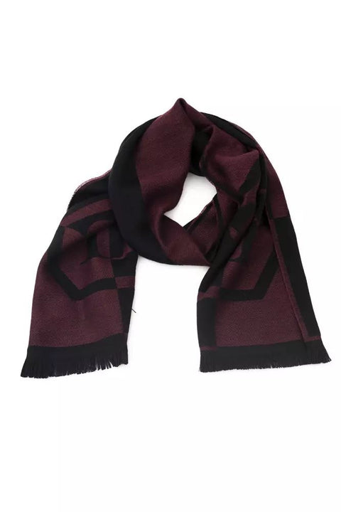 Philipp Plein Burgundy Wool Scarf