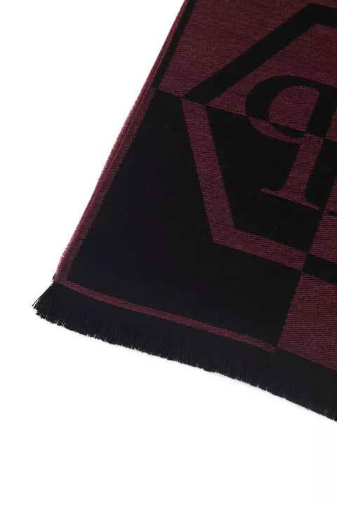 Philipp Plein Burgundy Wool Scarf