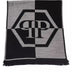 Philipp Plein Gray Wool Scarf