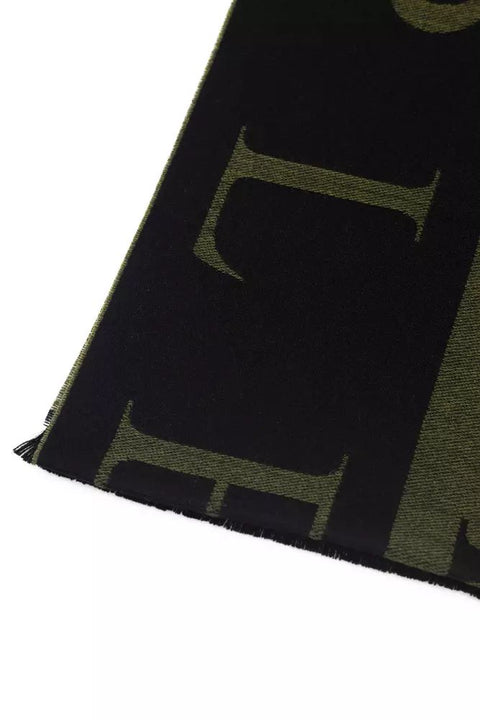 Philipp Plein Green Wool Scarf