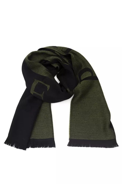 Philipp Plein Green Wool Scarf