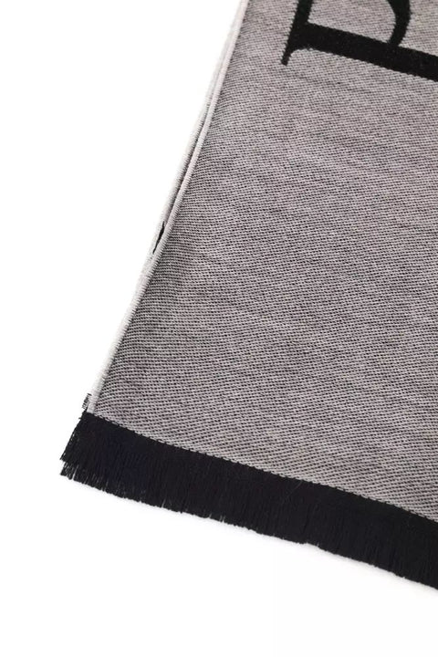 Philipp Plein Gray Wool Scarf