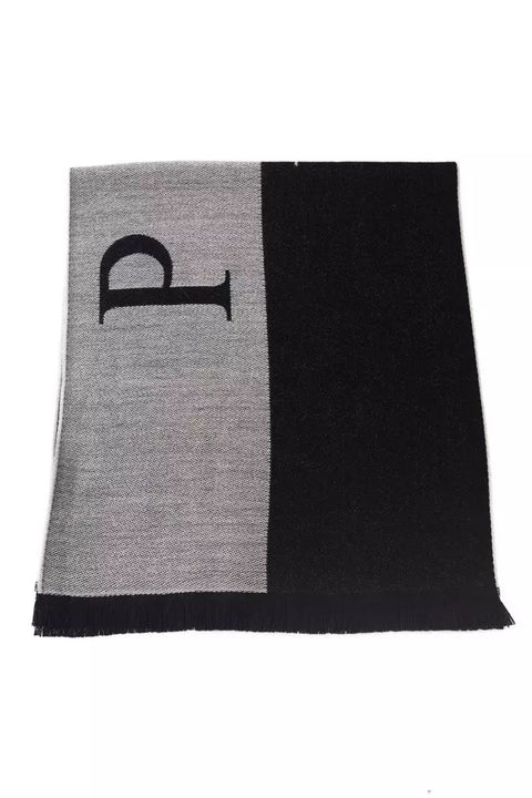 Philipp Plein Gray Wool Scarf