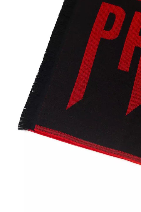 Philipp Plein Red Wool Scarf