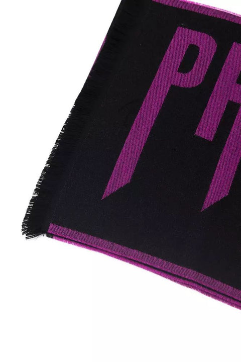 Philipp Plein Purple Wool Scarf