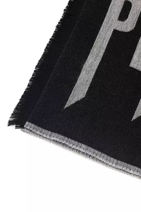 Philipp Plein Gray Wool Scarf