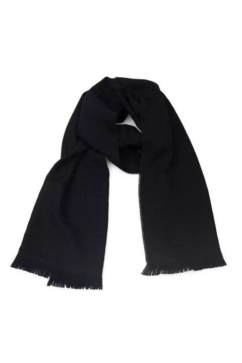 Philipp Plein Black Wool Scarf