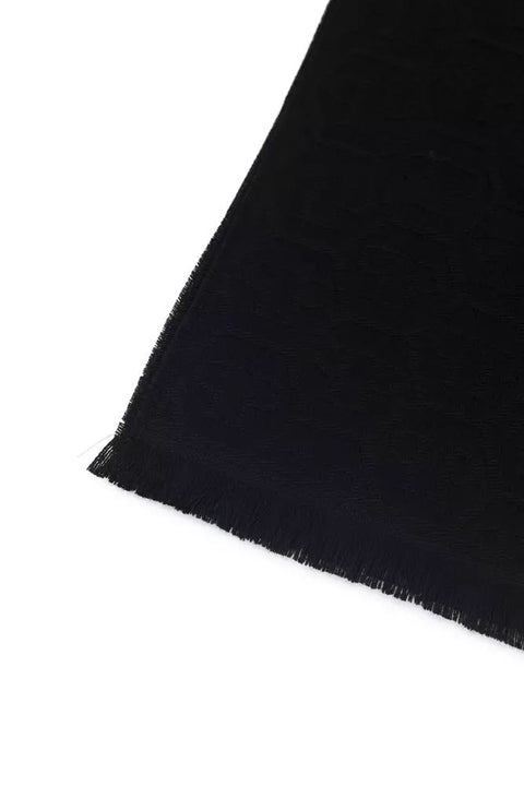 Philipp Plein Black Wool Scarf