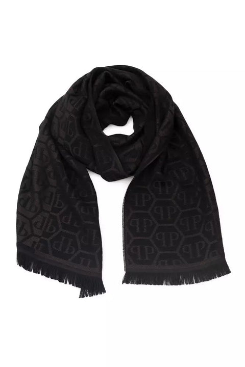 Philipp Plein Brown Wool Scarf