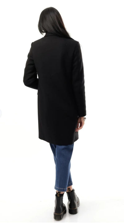 Love Moschino Black Wool Vergine Jackets & Coat