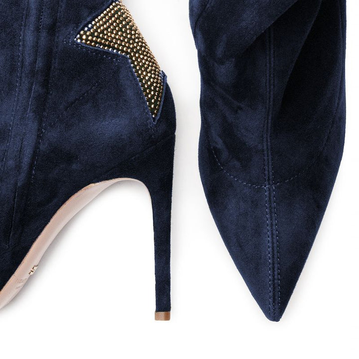 Elisabetta Franchi Blue Leather Di Calfskin Boot